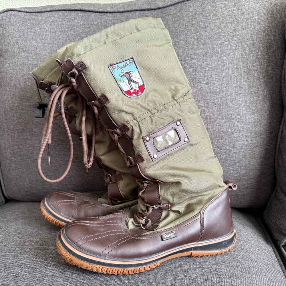 Pajar Olive and Brown Winter Boots